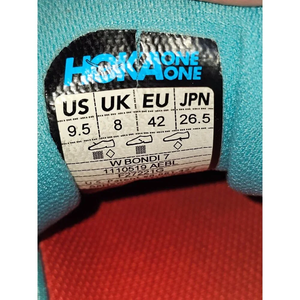 Hoka One One Bondi 7 Women's Green/White Mesh Athletic Running Shoes Sz 9.5 2654 - Picture 8 of 16